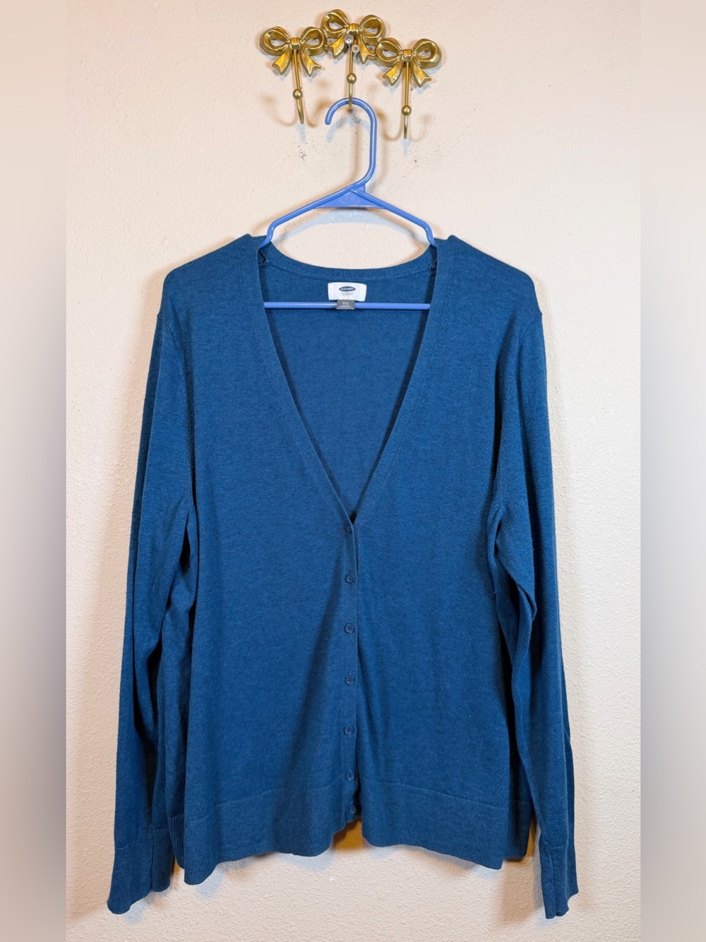 Old Navy Teal Blue V-Neck Button Cardigan w/Long Sleeves. Size XXL